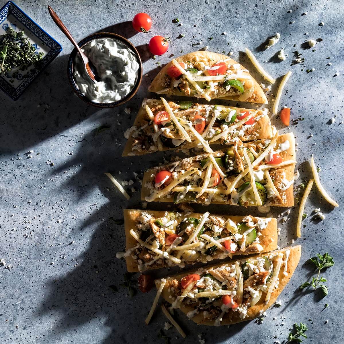 Chicken Souvlaki Pizza Recipe