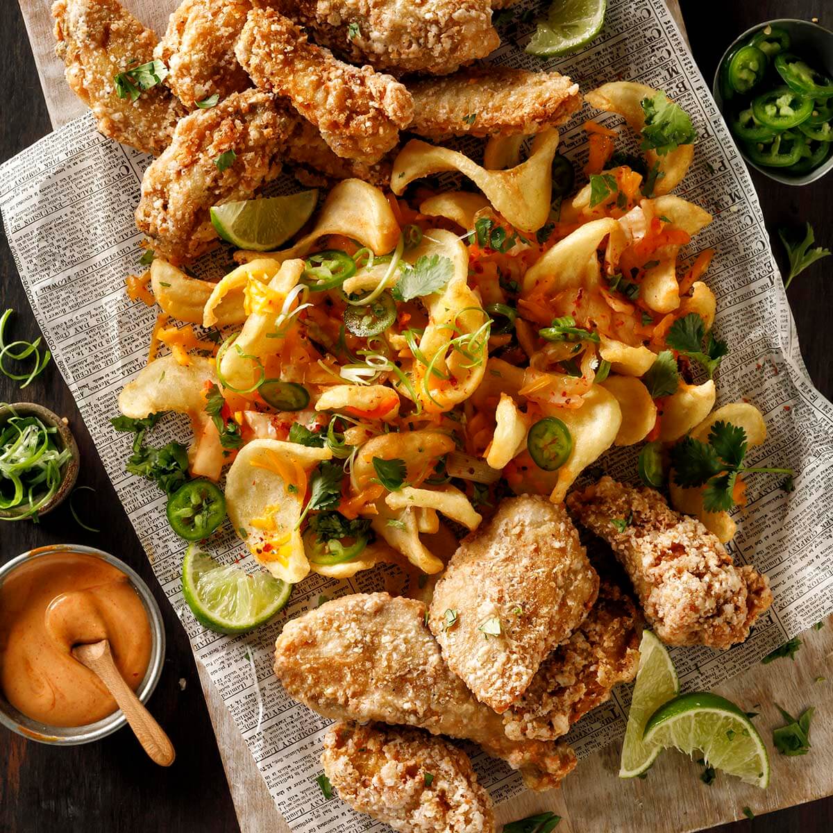 Korean Fried Chicken with Kimchi Fries Recipe