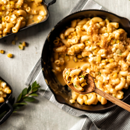 Roasted Corn Jalapeno Macaroni Bake