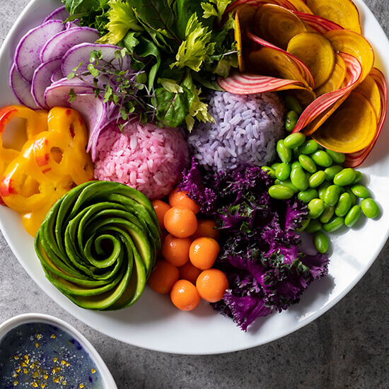 Unicorn Salad with Purple Glitter Dressing