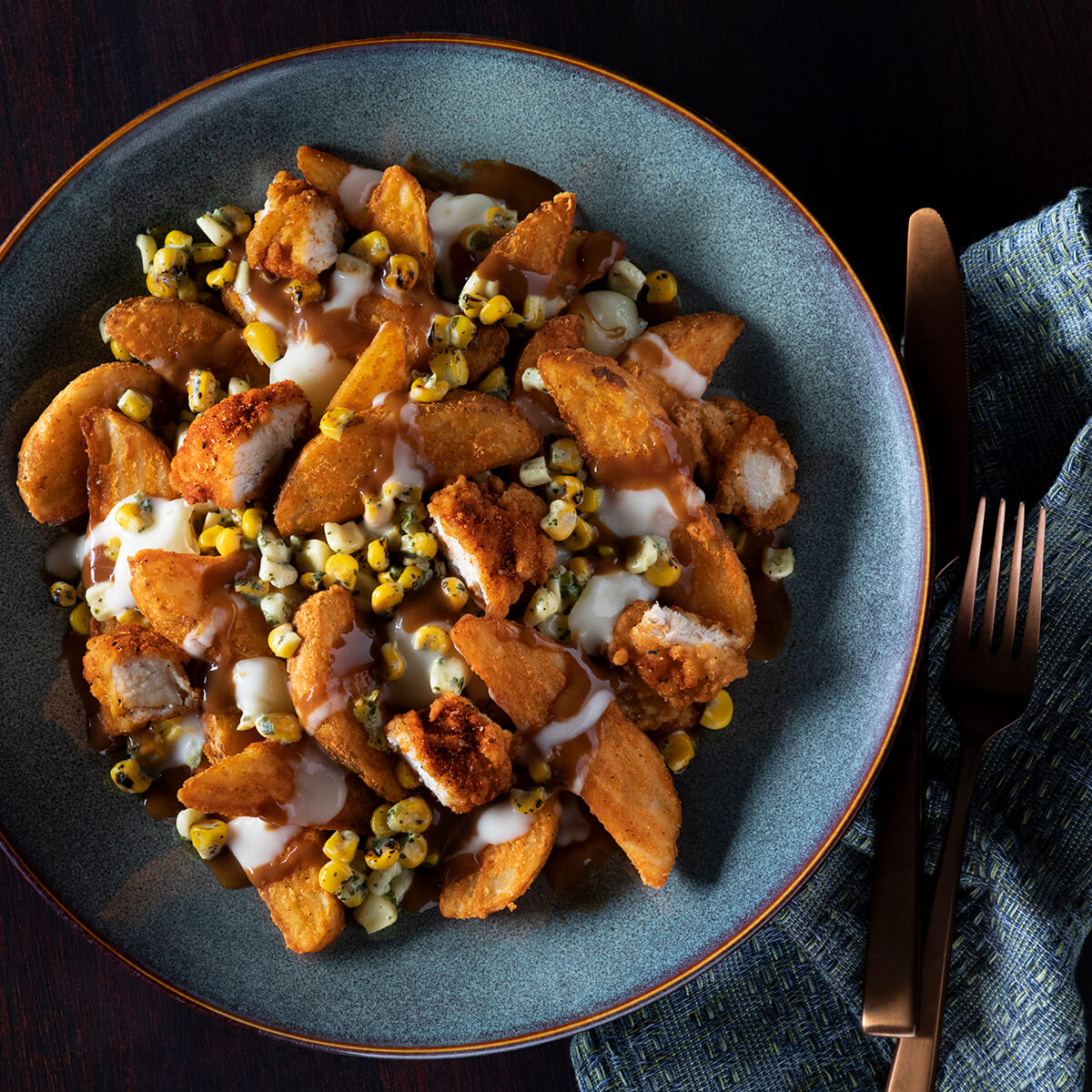 Wedge Fries and Chicken Poutine Recipe