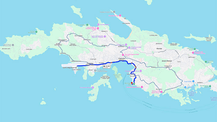 Airport to Hotel Map