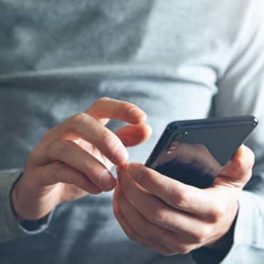 Mobile phone being used