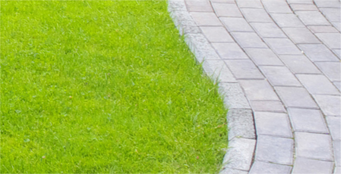 Turf and paving stones