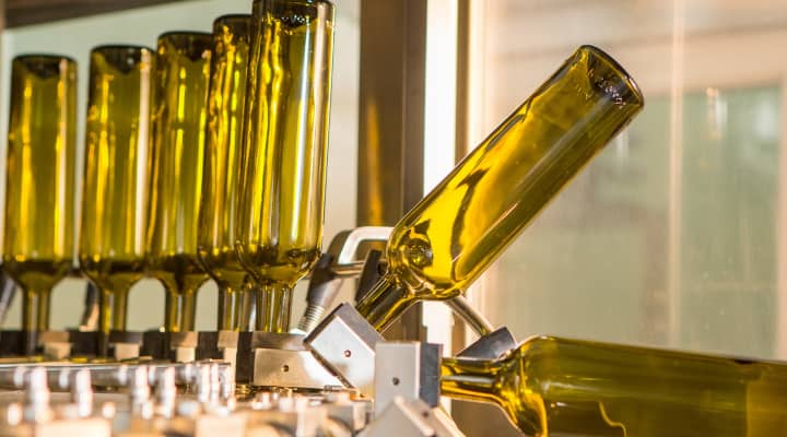 Bottles glass silica