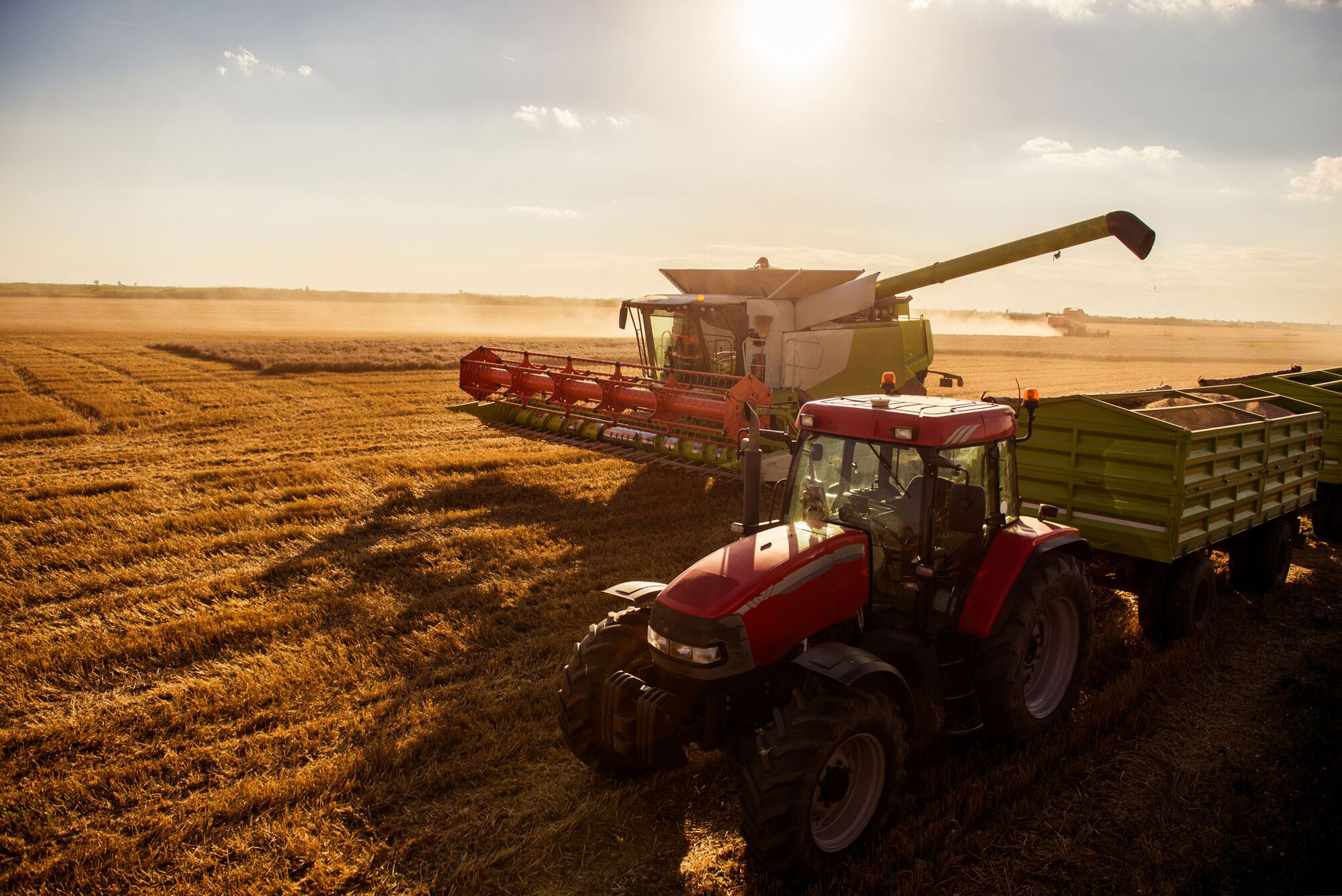 Harvesting equipment in a field