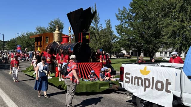 Simplot Train Float at the American250 Boise Parade