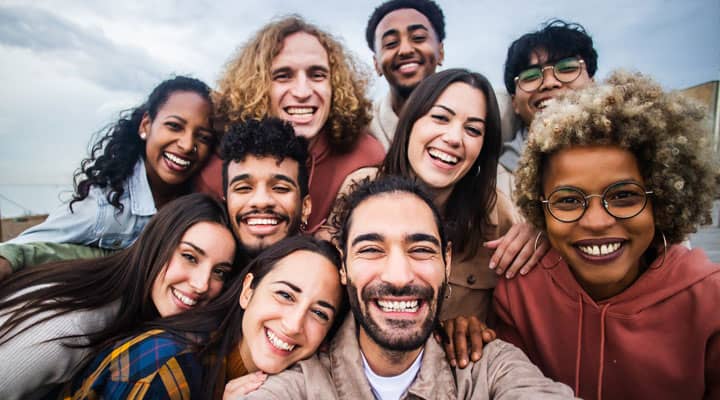 Group of smiling people