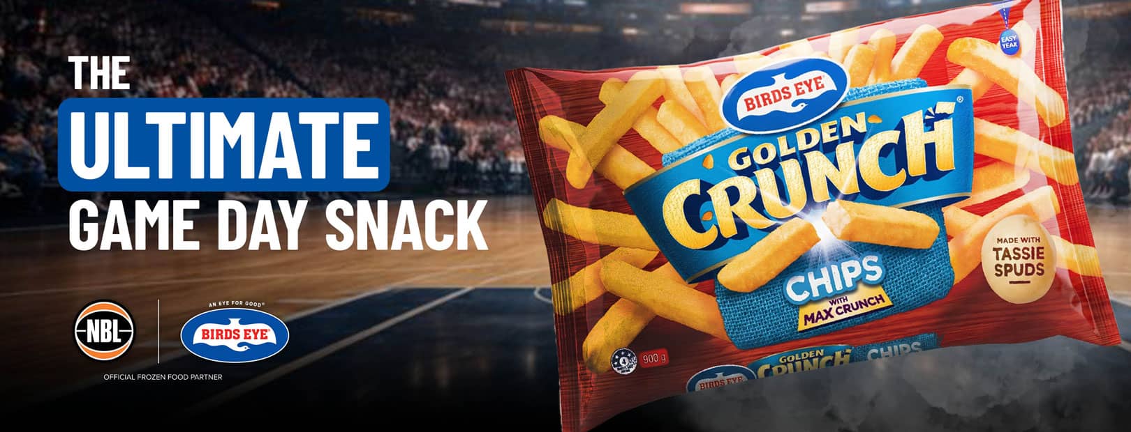 Golden Crunch Chips Snack Banner