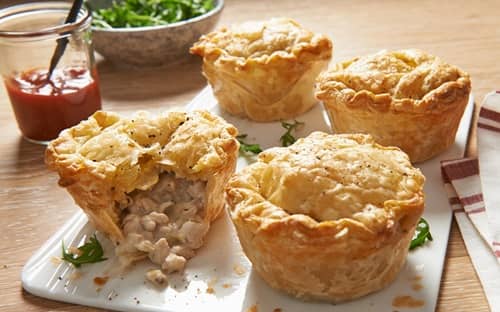 Individual Chicken Leek and Mushroom Pies