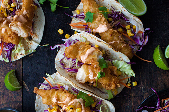 Crispy Battered Hoki Tacos