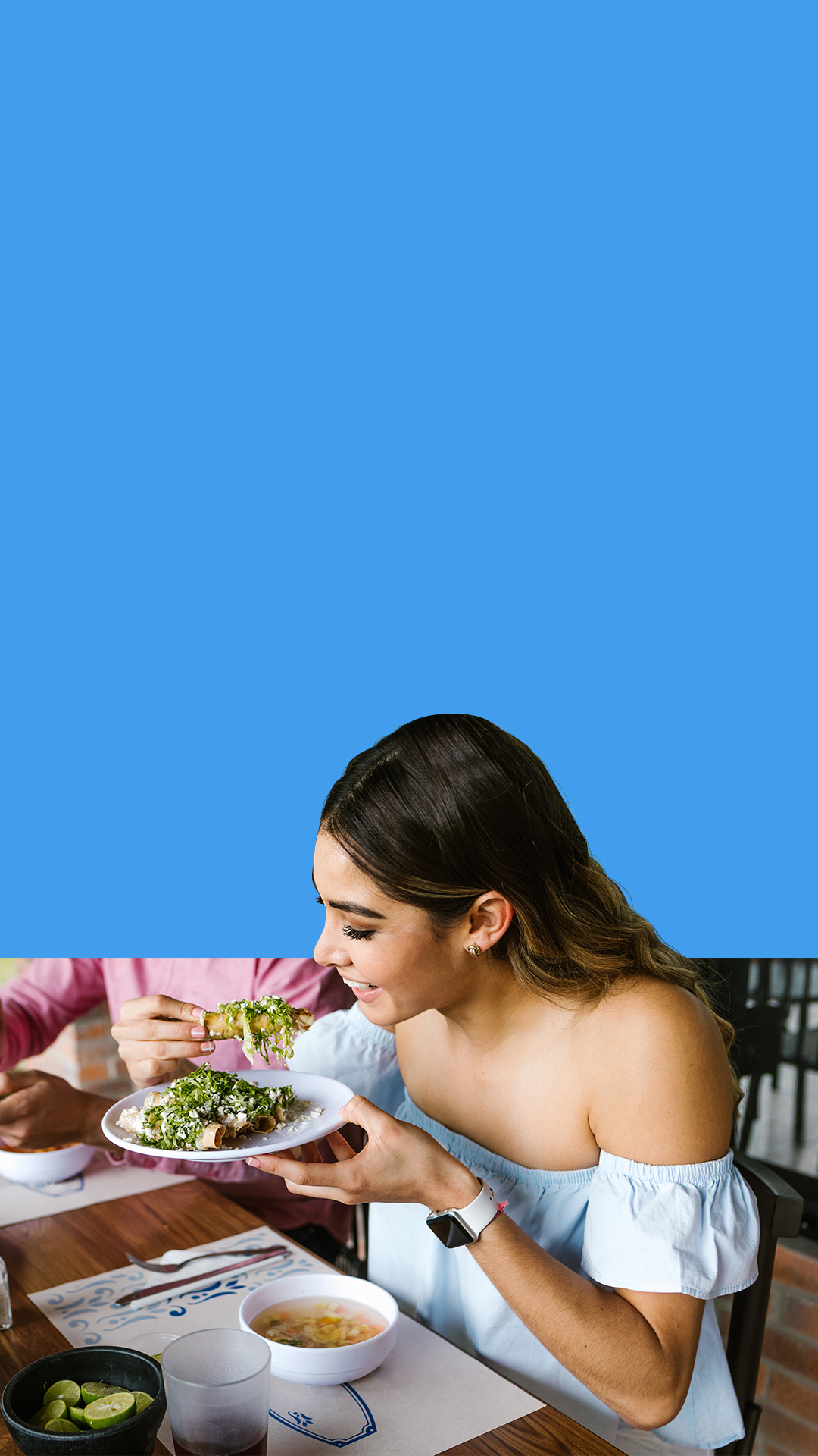 Girl enjoying meal