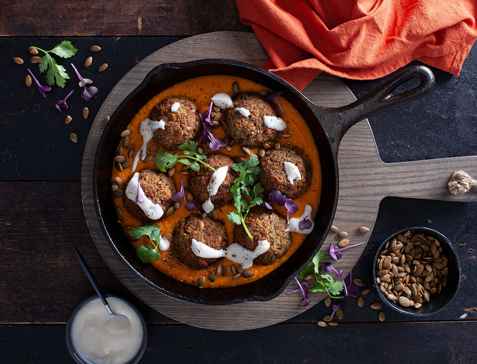 Lentil Balls with Roast Carrot Moroccan