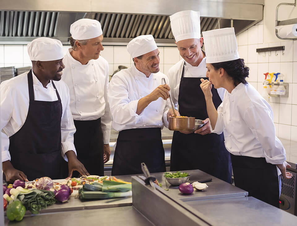 Chefs tasting food