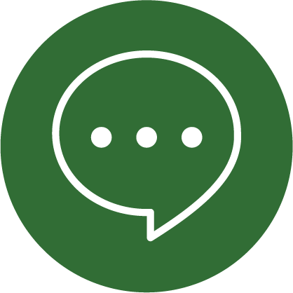 icon - chat bubble on green background