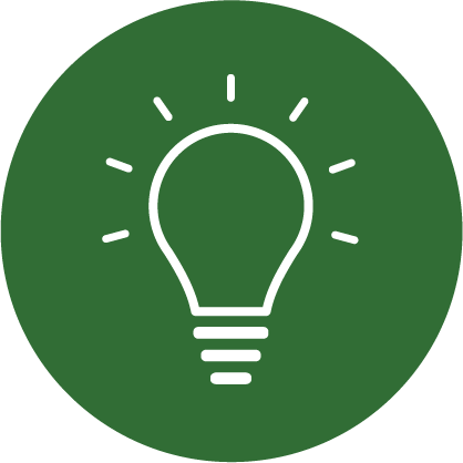 icon - lightbulb on green background
